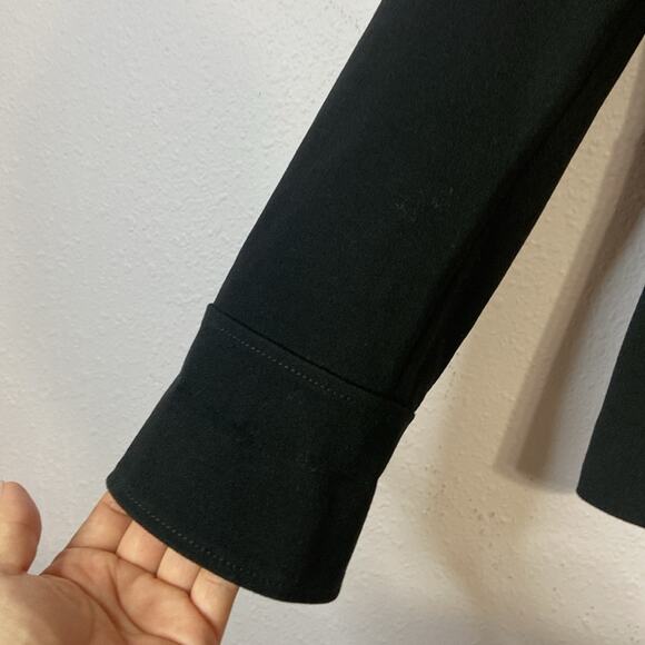 Vintage St John Sport Women Black Cotton Blend with Gold Button Blazer Size 4 - Picture 3 of 12